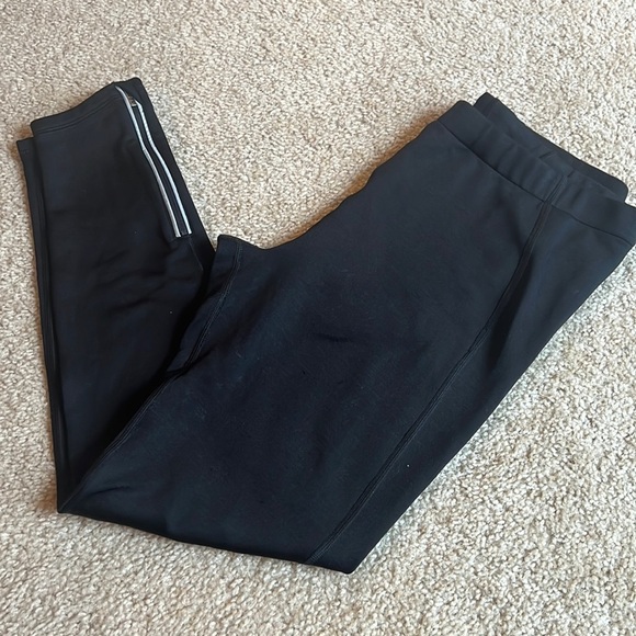 Victoria's Secret Pants - Victorias Secret Sport VSX black fleece lined pull on side zip ankle leggings l